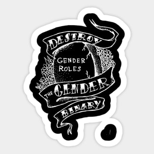 Destroy the Gender Binary (white) Sticker